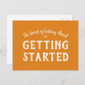 Carte Postale Secret de succès Citation motivationnelle Orange B (Devant / Derrière)