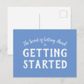 Carte Postale Secret de succès Motivational Life Citation bleue (Devant / Derrière)