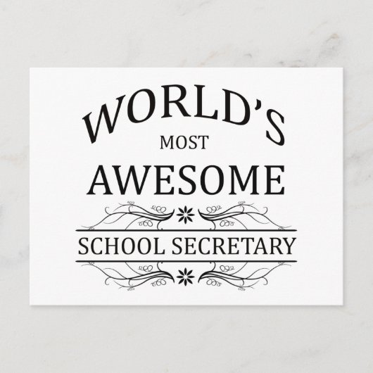 Carte Postale Secrétaire de l'école la plus géniale du monde (Devant)