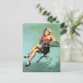 Carte Postale Secrétaire Pin Up (Debout devant)