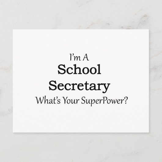 Carte Postale Secrétaire scolaire (Devant)