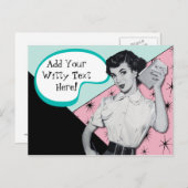 Carte Postale Secrétaire vintage Sassy (Devant / Derrière)