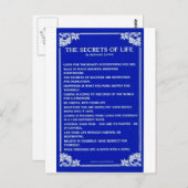 CARTE POSTALE SECRETS DE LA VIE PAR BERNARD LEVINE (Devant / Derrière)