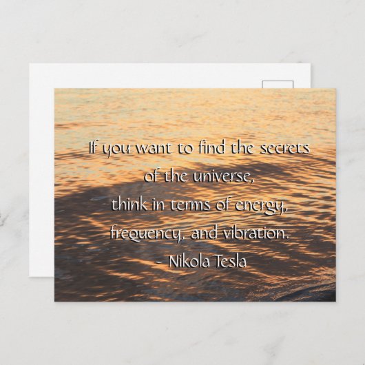 Carte Postale Secrets de l'univers Citation (Nikola Tesla) (Devant / Derrière)