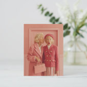 Carte Postale Secrets roses et style surpris (Debout devant)