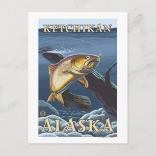 Carte Postale Section de la pêche à la truite - Ketchikan,