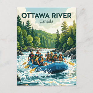 Carte Postale Section de rafting en eaux vives de la rivière des