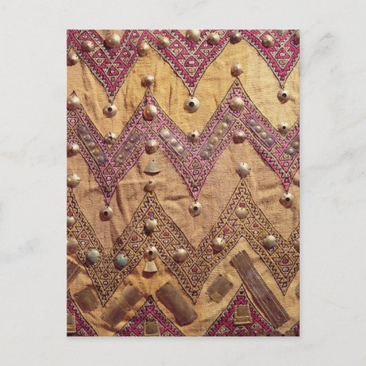Carte Postale Section de tissu brodé avec plaques d'or (Devant)