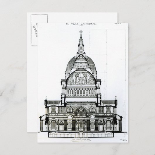 Carte Postale Section transversale de la cathédrale Saint-Paul (Devant / Derrière)