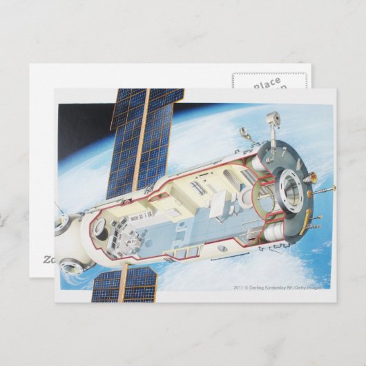 Carte Postale Section transversale de la station spatiale à éner (Devant / Derrière)