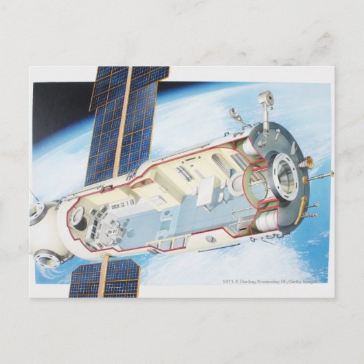 Carte Postale Section transversale de la station spatiale à éner (Devant)