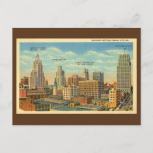 Carte Postale Section vintage des affaires Kansas City, MO