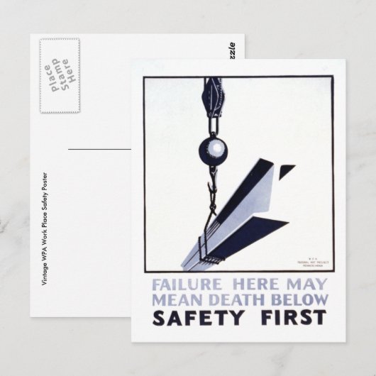 Carte Postale Sécurité d'abord (Devant / Derrière)