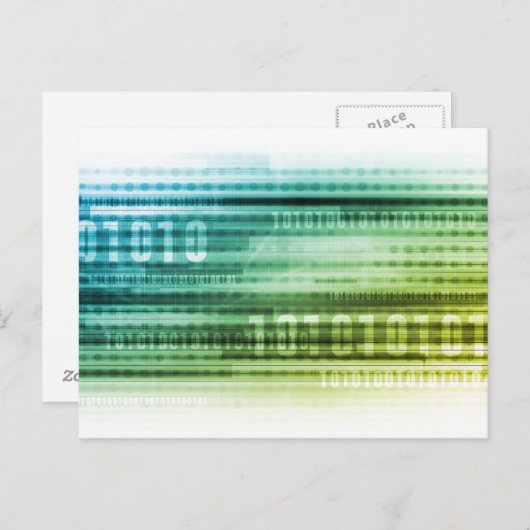 Carte Postale Sécurité des données sur Internet et informations  (Devant / Derrière)