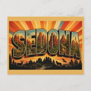 Carte Postale Sedona Arizona Canyon Forestier Art Roche Rouge