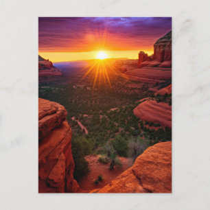 Carte Postale Sedona Arizona Red Rocks Nature Beau coucher de so
