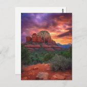 Carte Postale Sedona Arizona Red Rocks Nature Beau coucher de so (Devant / Derrière)