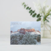 Carte Postale Sedona Arizona sous la neige en hiver (Debout devant)
