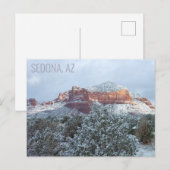 Carte Postale Sedona Arizona sous la neige en hiver (Devant / Derrière)