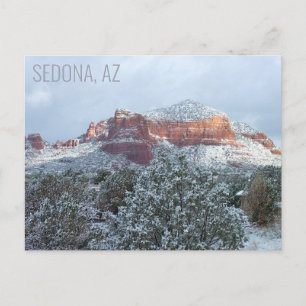 Carte Postale Sedona Arizona sous la neige en hiver