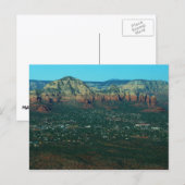 Carte Postale Sedona et Coffee Pot Rock vus d'en haut (Devant / Derrière)