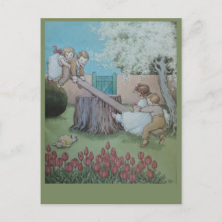 Carte Postale Seesaw Margery Daw nursery rhyme