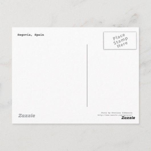 Carte Postale Ségovie, Espagne (Dos)