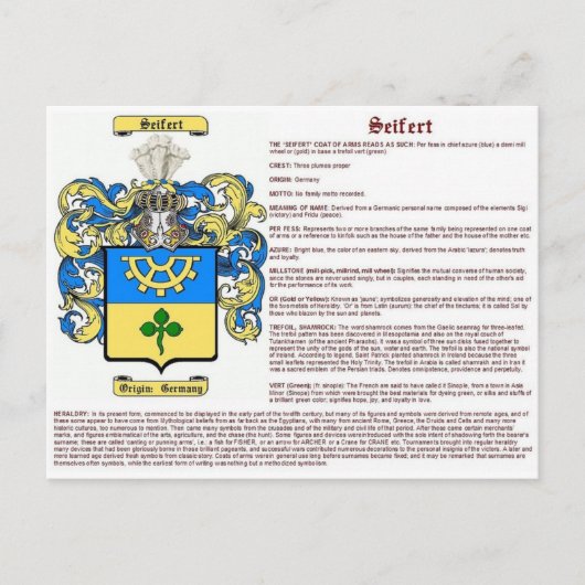 Carte Postale Seifert (signifiant) (Devant)