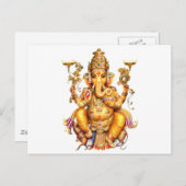 CARTE POSTALE SEIGNEUR GANESH HINDU GOD (Devant / Derrière)