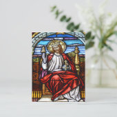 Carte Postale Seigneur Jésus sur le trône vitrail (Debout devant)
