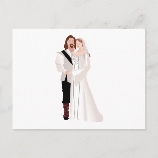 Carte Postale Seigneur Médiéval Et Dame (Devant)