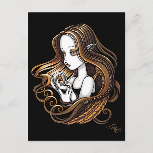 Carte postale "Seika" Amber Rose Crystal Ball Ange (Devant)