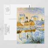 Carte Postale Seine avec le Pont de Clichy, Vincent van Gogh (Devant / Derrière)