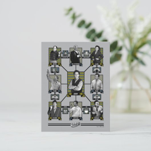 Carte Postale Seinfeld | Graphique de relation de caractère (Debout devant)