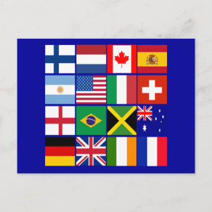 Carte Postale Seize drapeaux de beaucoup de nations T-shirts, Mu