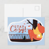 Carte Postale Séjour Cosy Hygge Automne FolkArt Deco AJOUTER NOM (Devant / Derrière)