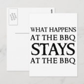 CARTE POSTALE SÉJOURNE AU BBQ (Devant / Derrière)