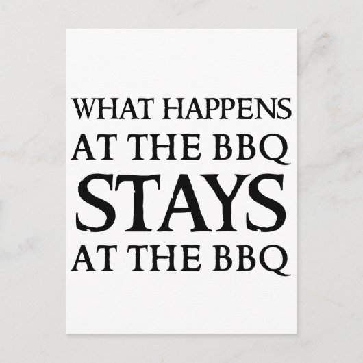 CARTE POSTALE SÉJOURNE AU BBQ (Devant)
