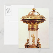 Carte Postale Sel debout, cristal de roche avec argent doré (Devant / Derrière)