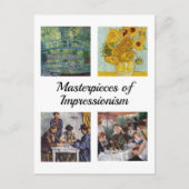 Carte Postale Sélection de divers chefs-d'œuvre impressionnistes (Devant)