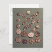 Carte Postale Sélection de pièces celtes et romaines trouvées (Devant / Derrière)