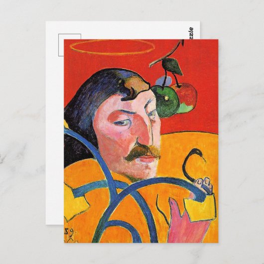 Carte Postale Self-Portrait with Halo and Snake (Devant / Derrière)