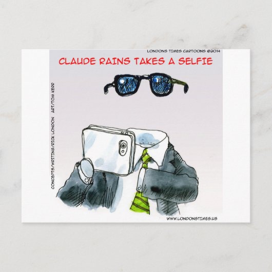 Carte Postale Selfie invisible drôle (Devant)