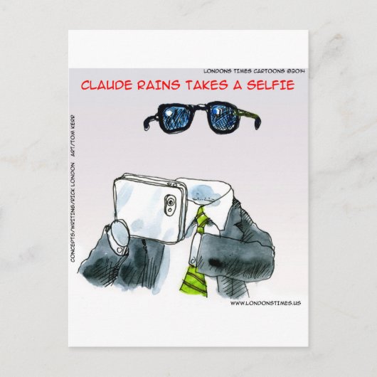Carte Postale Selfie invisible drôle (Devant)