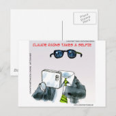 Carte Postale Selfie Invisible Funny (Devant / Derrière)