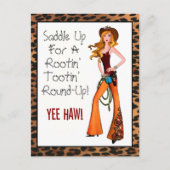 Carte Postale Selle-Up Pour Un Rond-Up Rootin' Tootin' ! (Devant)