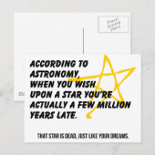 Carte Postale Selon l'astronomie (Devant / Derrière)