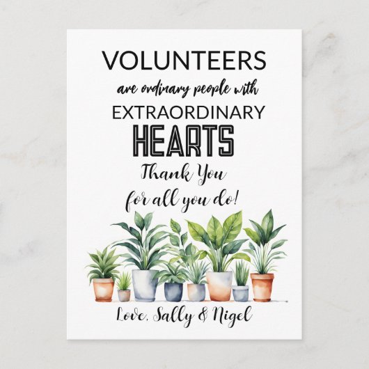 Carte Postale semaine d'appréciation des bénévoles (Devant)