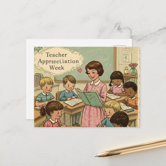 Carte Postale Semaine d'appréciation des enseignants (Devant/Arrière en situation)
