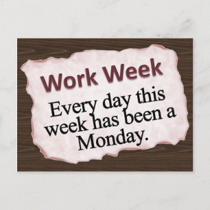 Carte Postale Semaine de travail complète